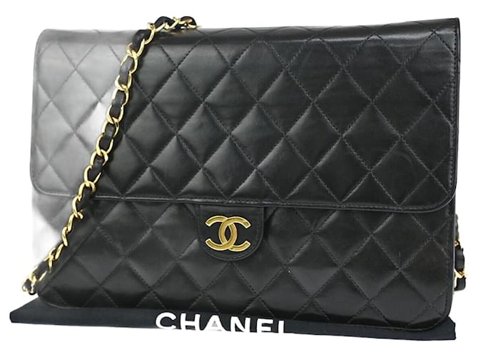 Chanel intemporal/clássico Preto Couro  ref.1267130