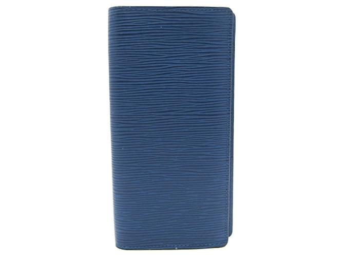 Louis Vuitton Brazza Azul marinho Couro  ref.1267151