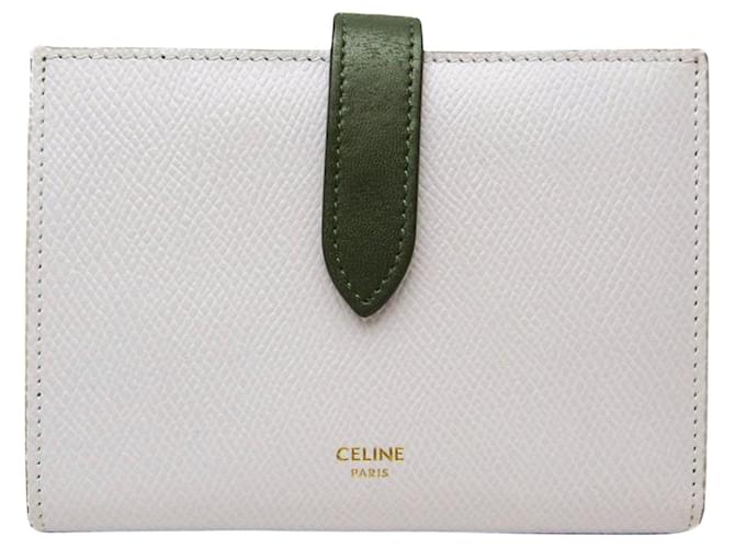Céline Celine Geldbörse mit mittlerem Riemen Grau Leder  ref.1267190