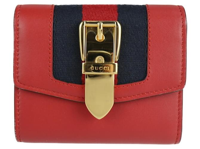 Gucci Sylvie Cuir Rouge  ref.1267362