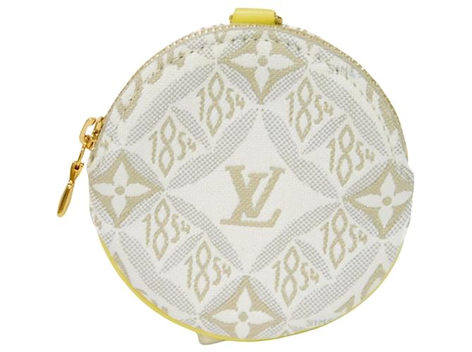 Louis Vuitton Porte Monnaie Rond Beige Leinwand  ref.1267418