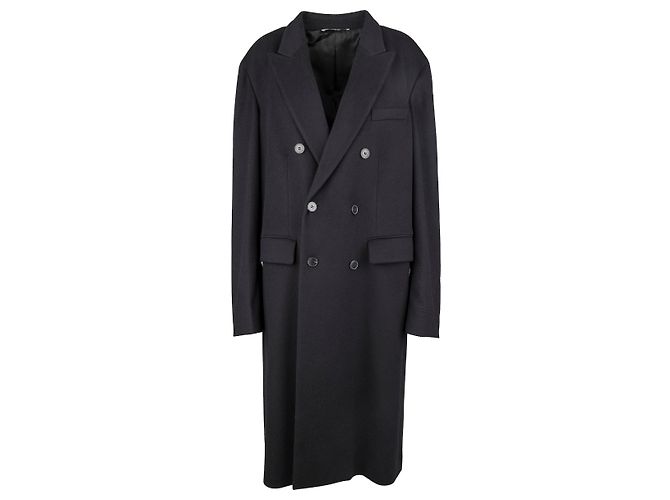 Valentino Double Breasted Wool Coat Black