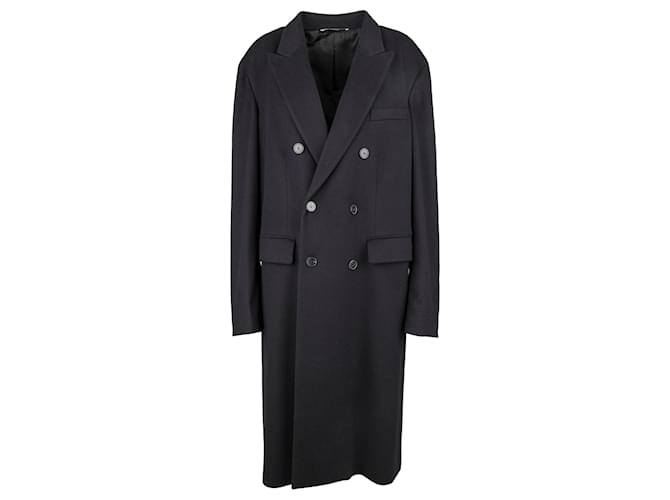 Manteau en laine à boutonnage doublé Valentino Noir  ref.1267441