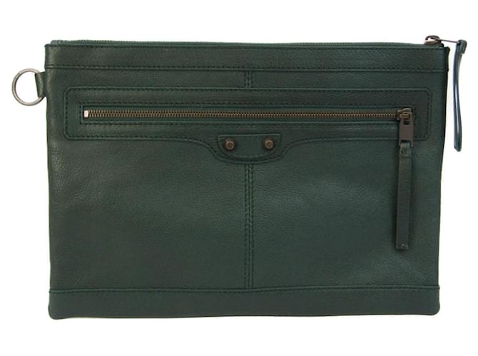 Balenciaga Clip Green Leather  ref.1267514