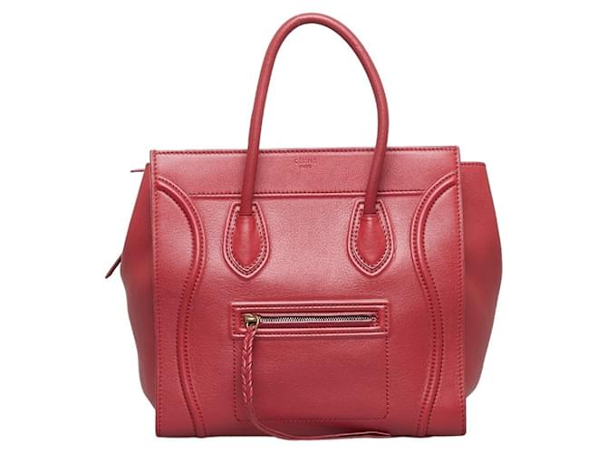 Céline Luggage Red Leather  ref.1267581