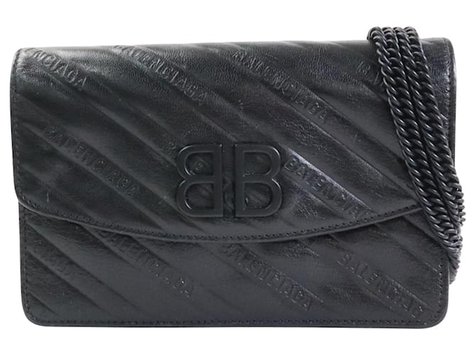 BB Chain Cadena Balenciaga Sib Negro Cuero  ref.1267807