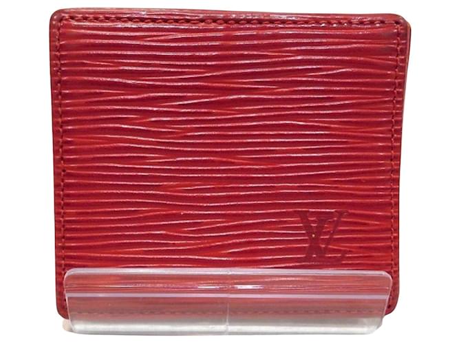 Louis Vuitton Porte-monnaie Cuir Rouge  ref.1267820