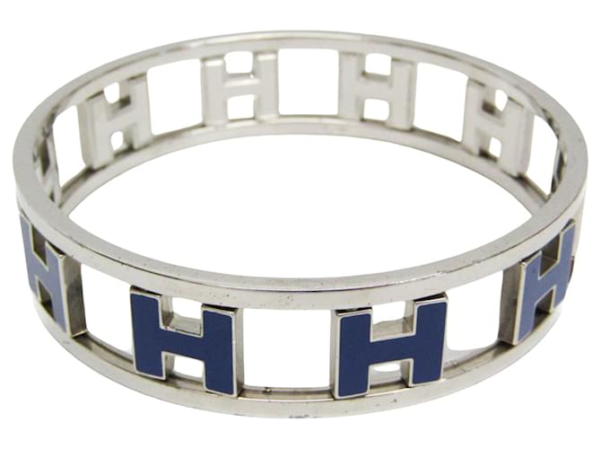 Hermès Hermes h Plata Metal  ref.1267957