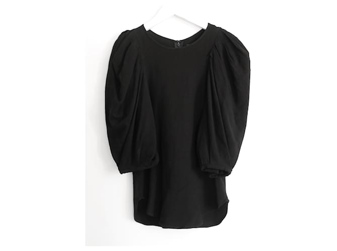 Isabel Marant puff sleeve top Black Wool Viscose  ref.1268178