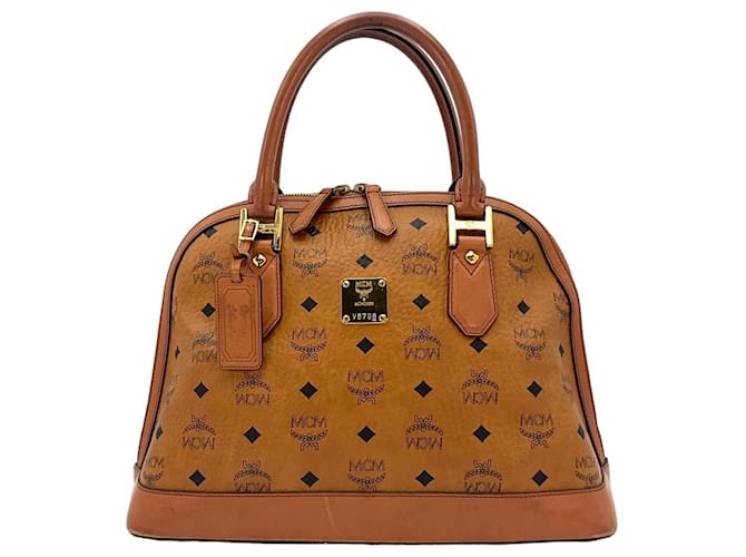 MCM Heritage Collection handbag cognac bag tote bag logo print bag  ref.1268199