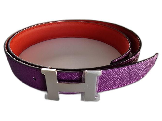 Hermès Wendegürtel H Leder Anemone Capucine