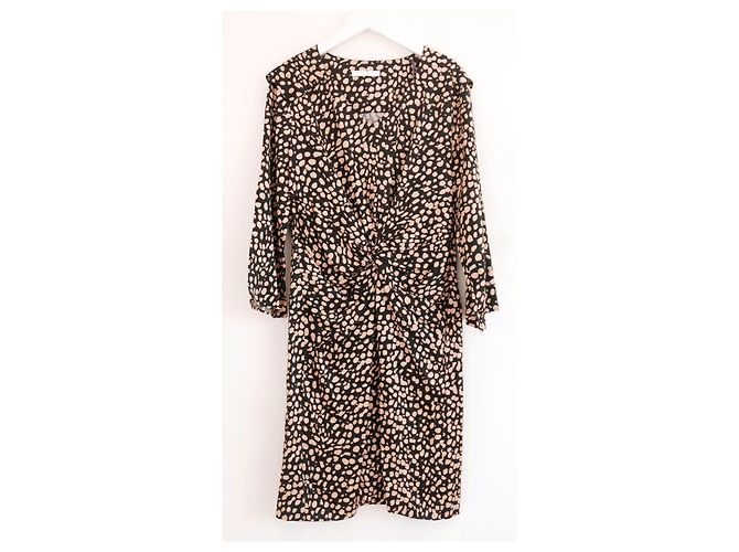 Boss von Hugo Boss Polka Dot Satin Kleid Schwarz