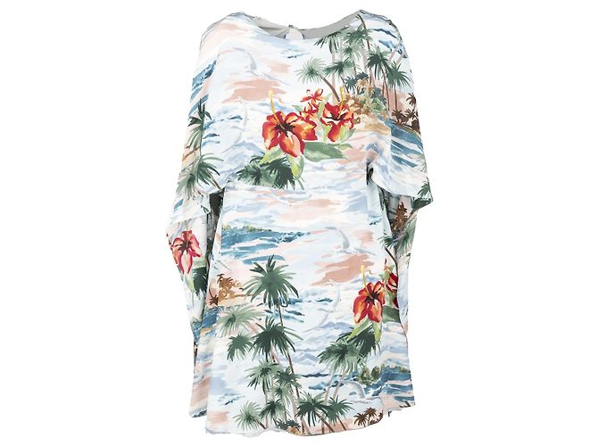 Vestido estilo capa de Valentino Hawaiian Couture Multicolor