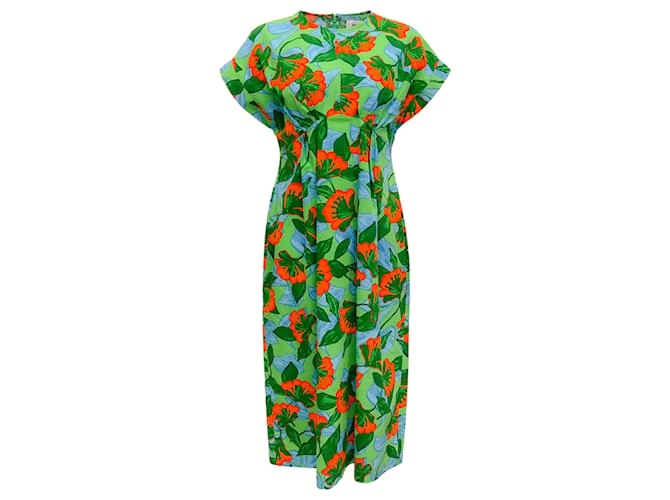 Autre Marque Muveil Green Multi Floral Cotton Dress  ref.1268267