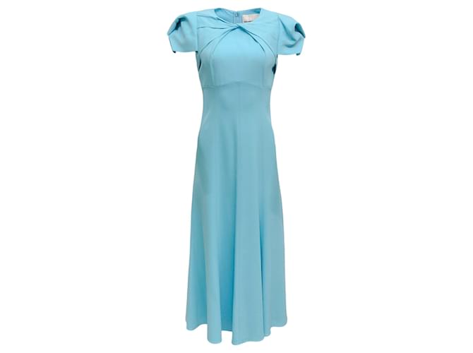 Roland Mouret Robin Blue Twist Cap Sleeve Dress Viscose  ref.1268280