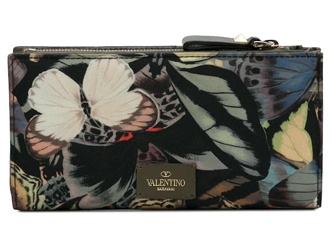 Black Valentino Printed Canvas Wallet Cloth  ref.1268283