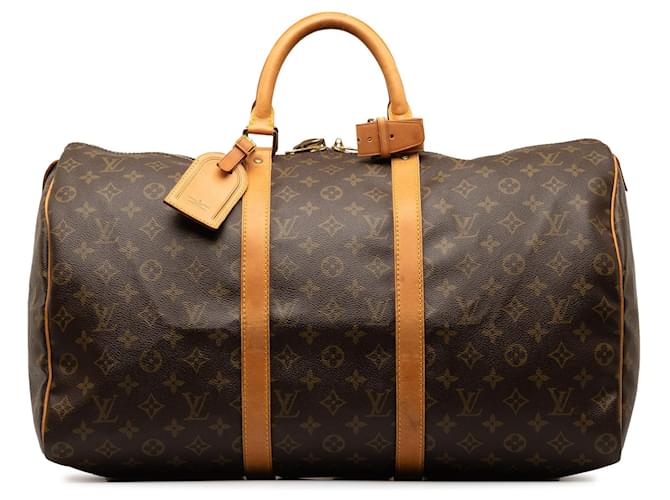 Brown Louis Vuitton Monogram Keepall 50 Travel bag Leather  ref.1268290