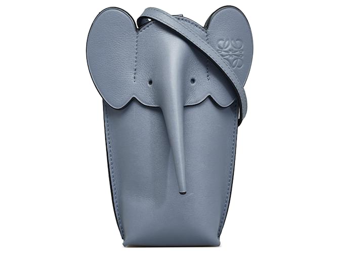 Blue Loewe Elephant Pocket Crossbody Bag Leather  ref.1268299