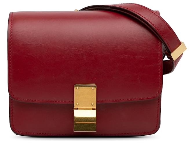 Céline Red Celine Small Classic Box Crossbody Bag Leather  ref.1268319