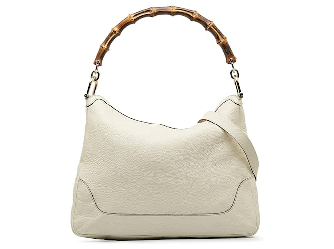 Bolso satchel Diana de bambú Gucci blanco Cuero  ref.1268321