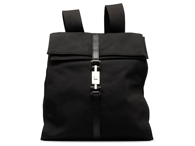 Black Gucci Canvas Jackie Backpack Cloth  ref.1268342