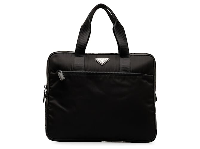 Black Prada Tessuto Business Bag Leather  ref.1268381