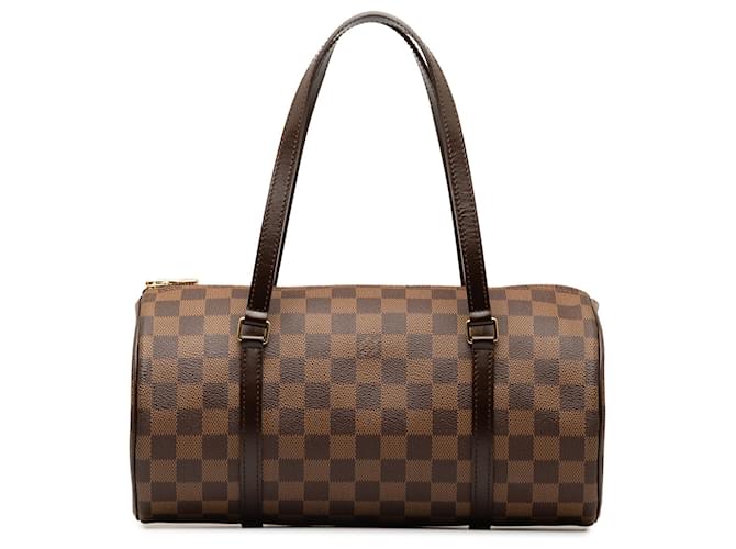 Brown Louis Vuitton Damier Ebene Papillon 30 handbag Leather  ref.1268383
