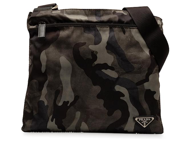 Brown Prada Tessuto Camouflage Crossbody Bag Cloth  ref.1268387