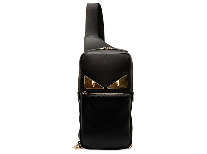 Black Fendi Monster Sling Bag Cloth  ref.1268407