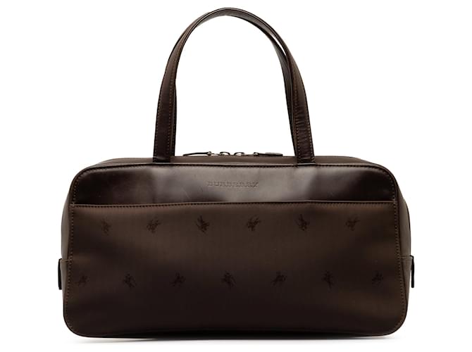 Brown Burberry Nylon Handbag Leather  ref.1268411