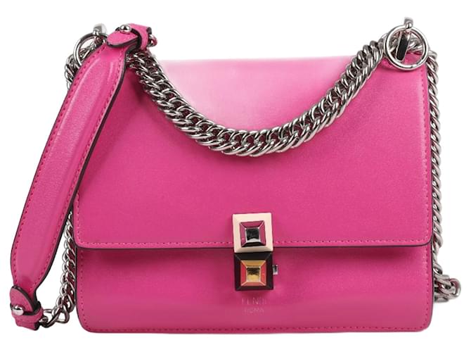 FENDI Pink Leather Mini I Kan Chain Shoulder Bag 8M0381  ref.1268444