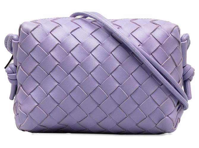 Purple Bottega Veneta Intrecciato Mini Loop Camera Bag Porpora Pelle  ref.1268451