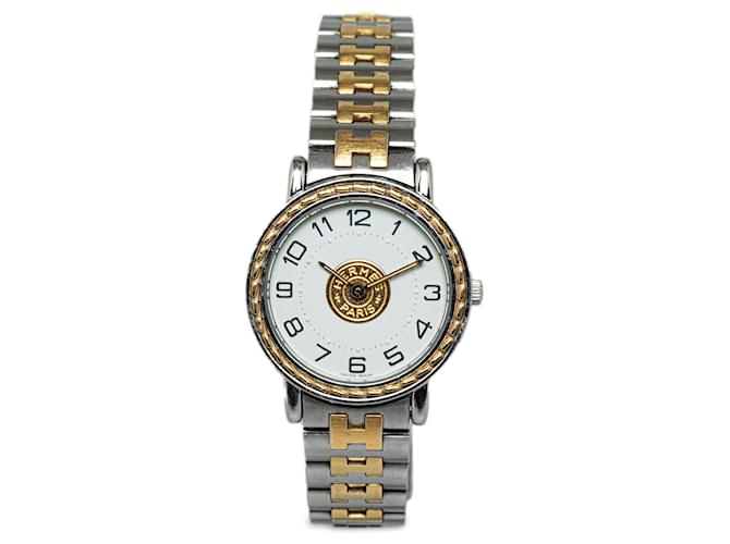 Hermès Relógio Sellier de aço inoxidável de quartzo Hermes prateado Prata  ref.1268455