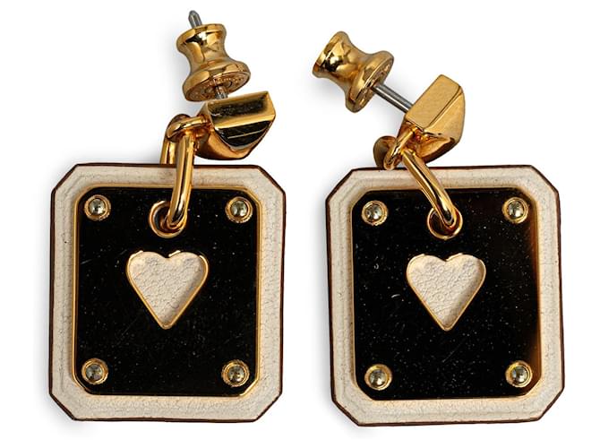 Hermès Gold Hermes Swift As De Coeur Push Back Earrings Golden Metal  ref.1268459