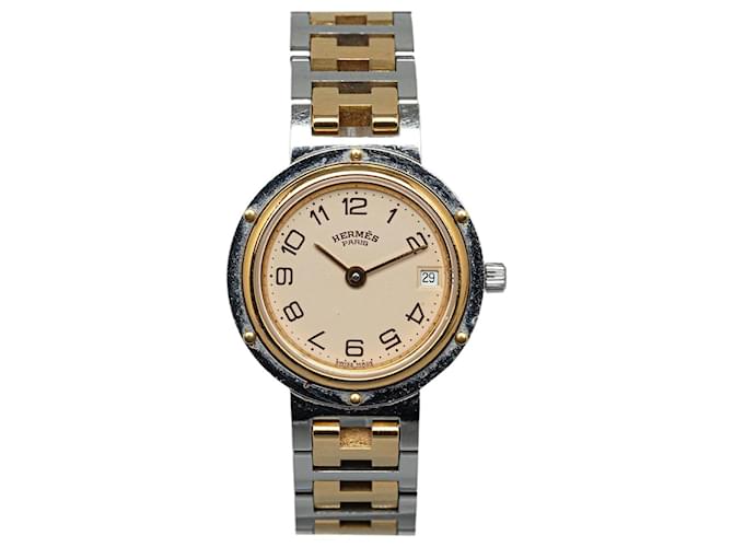 Hermès Reloj Clipper de acero inoxidable y cuarzo Hermes plateado Plata  ref.1268468
