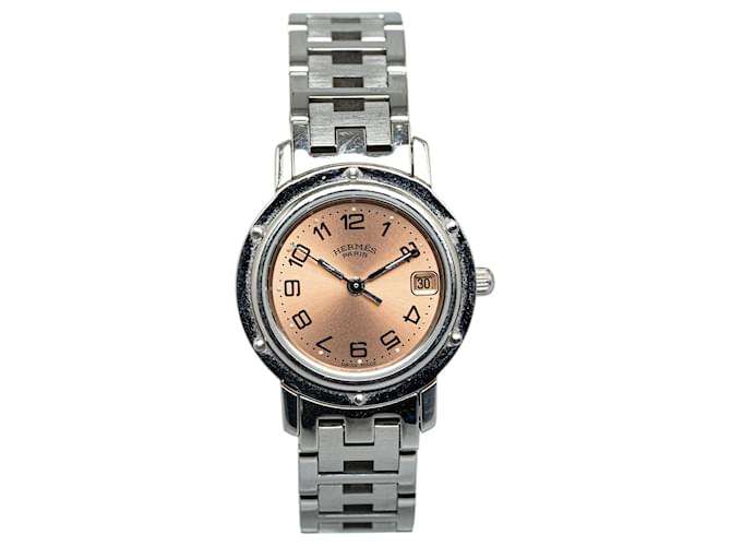 Hermès Relógio Clipper de aço inoxidável de quartzo Hermes prateado Prata  ref.1268481