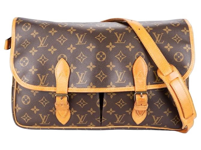 Louis Vuitton Canvas Monogram Gibeciere GM Crossbody Messenger Bag Brown Cloth  ref.1268506