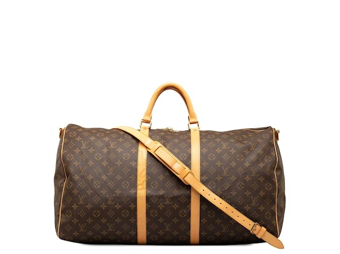Brown Louis Vuitton Monogram Keepall Bandouliere 60 Travel bag Leather  ref.1268524