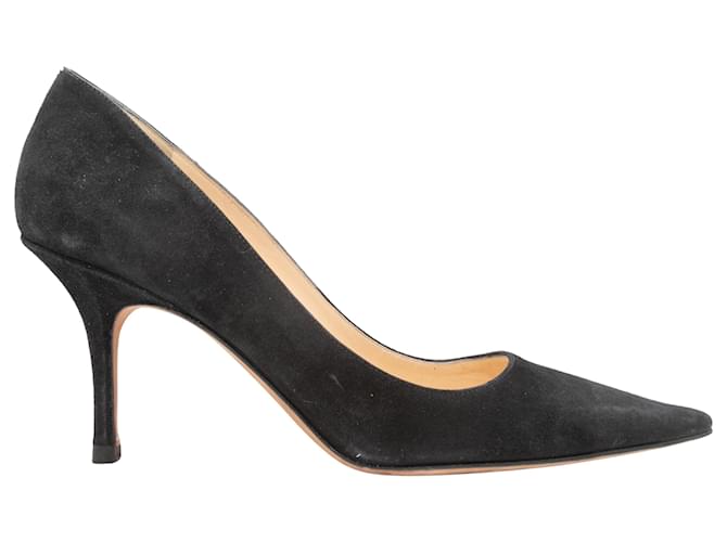 Black Jimmy Choo Suede Pointed-Toe Pumps Size 38  ref.1268558