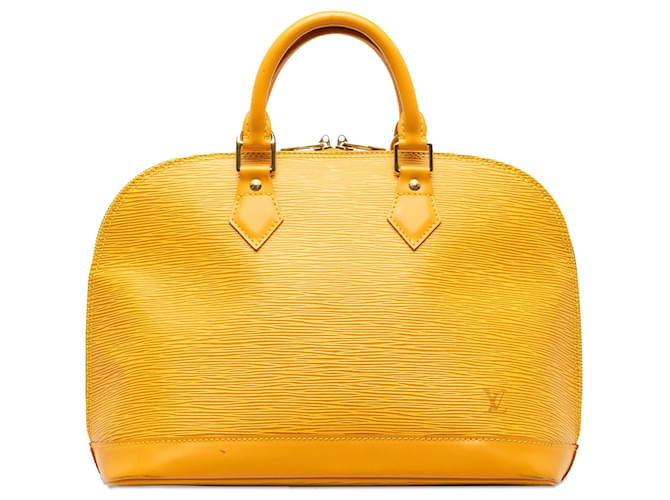 Bolso Louis Vuitton Epi Alma PM amarillo Cuero  ref.1268586