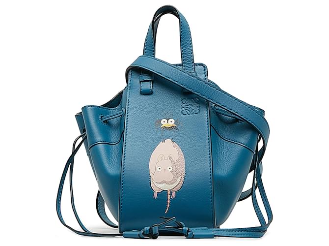 Blue Loewe x Studio Ghibli Spirited Away Boh Mouse Mini Hammock Bag Satchel Leather  ref.1268601