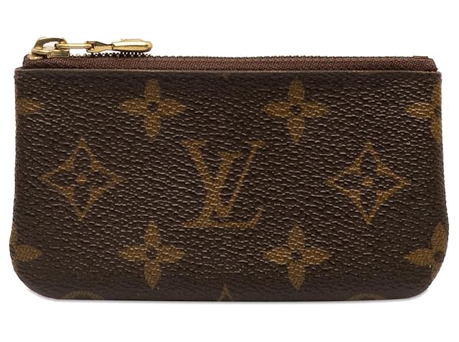 Brown Louis Vuitton Monogram Pochette Cles Coin Pouch Cloth  ref.1268626