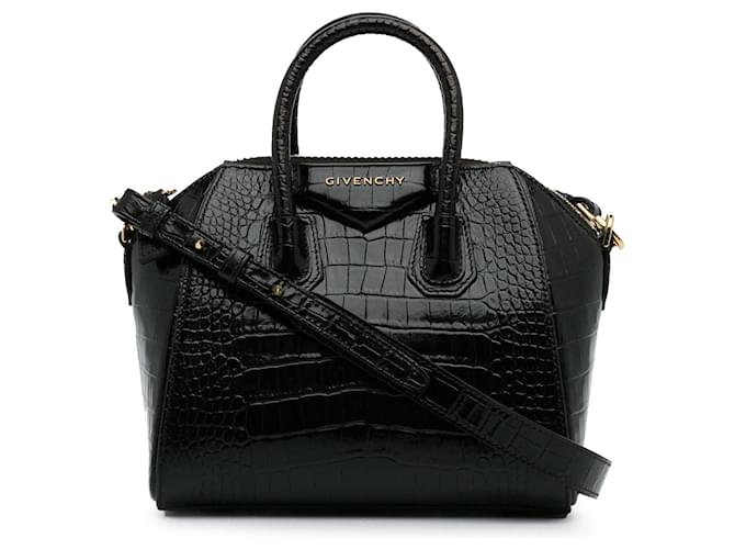 Bolso satchel Antigona mini en relieve de Givenchy en negro Cuero  ref.1268640