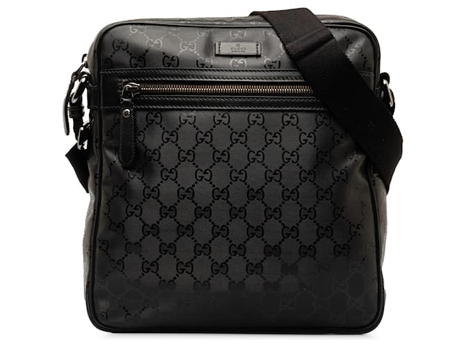 Black Gucci GG Imprime Crossbody Bag Leather  ref.1268643