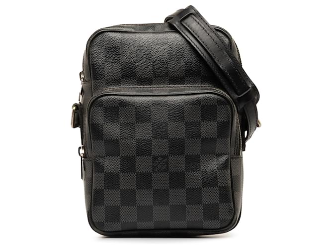 Black Louis Vuitton Damier Graphite Rem Crossbody Bag Leather  ref.1268648