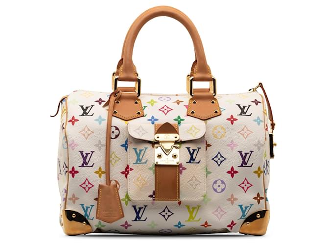 White Louis Vuitton Monogram Multicolore Speedy 30 Boston Bag Leather  ref.1268651