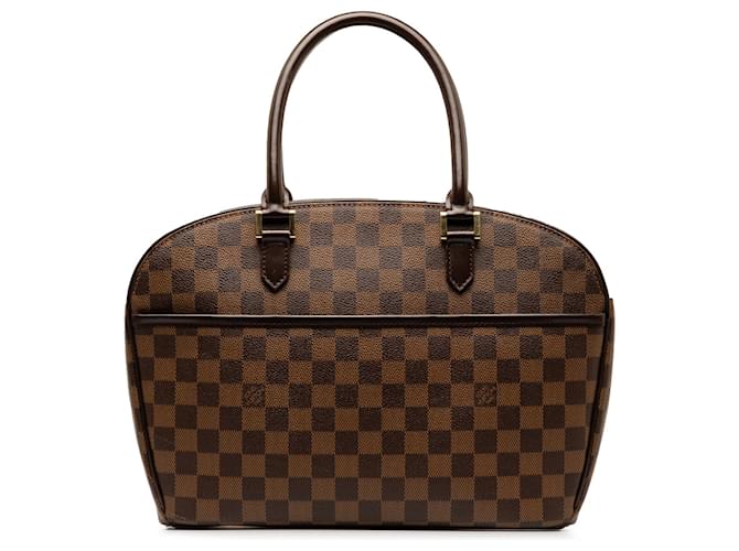 Brown Louis Vuitton Damier Ebene Sarria Horizontal Handbag Leather  ref.1268658