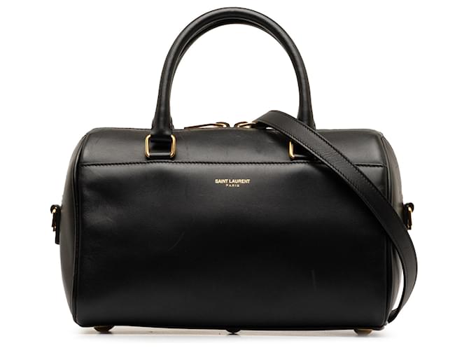 Duffle Bolso satchel clásico de cuero tipo lona para bebé de Saint Laurent en negro  ref.1268671