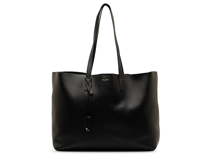 Black Saint Laurent Leather E/W Shopping Tote  ref.1268674