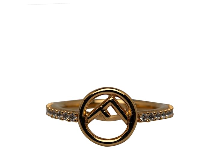 Ouro Fendi F é anel de cristal Fendi Dourado  ref.1268678